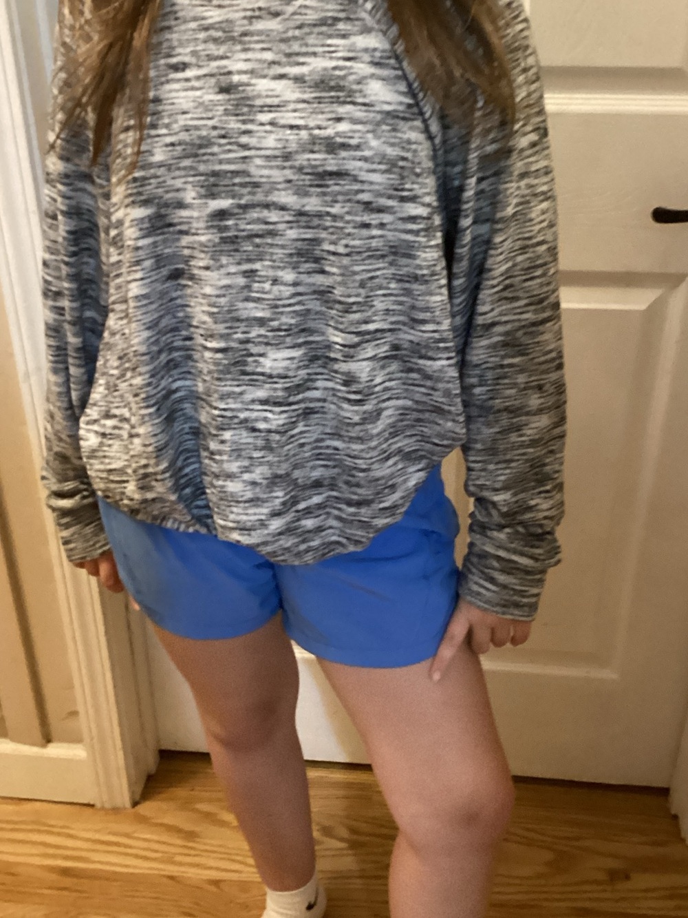 Time and Tru Heathered Gray Pullover Jacket